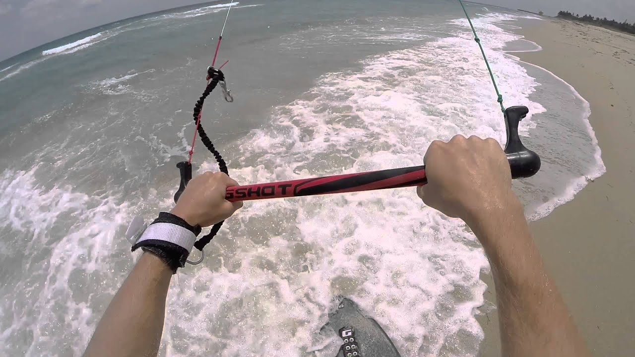 Skimboarding with a trainer kite