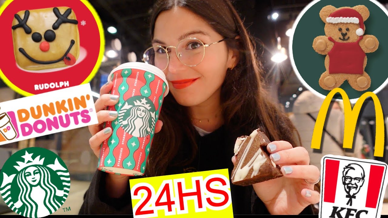 24 HORAS COMIENDO los MENUS de NAVIDAD del 2022! 🇦🇷🇦🇷🇦🇷🇦🇷 STARBUCKS, DUNKIN DONUTS, MCDONALDS Y MAS!