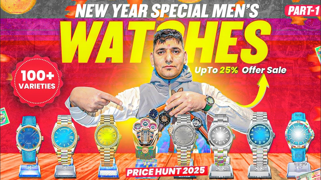 New Year Special men's Watches 100+ Varieties 2026☺️||UpTo 25% Offer Sale🔥|| Rolex||Bugatti Chiron🤫
