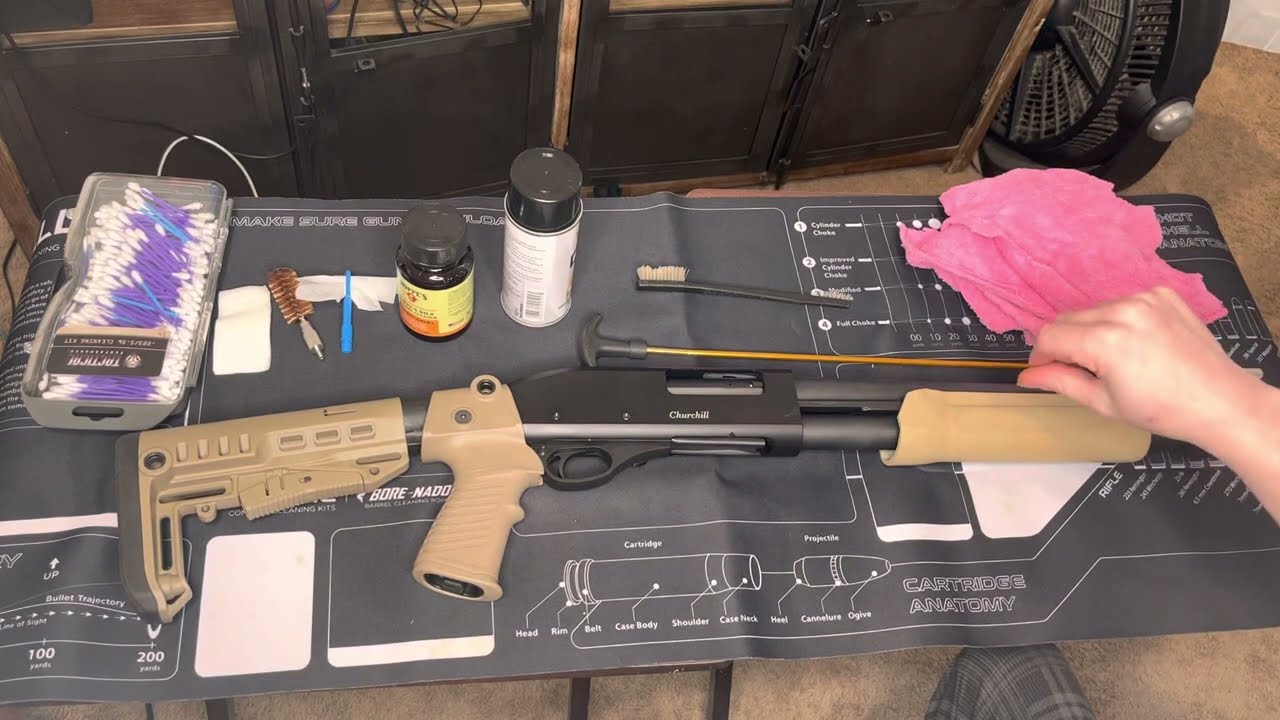 Churchill Akkar 612 pump action shotgun cleaning
