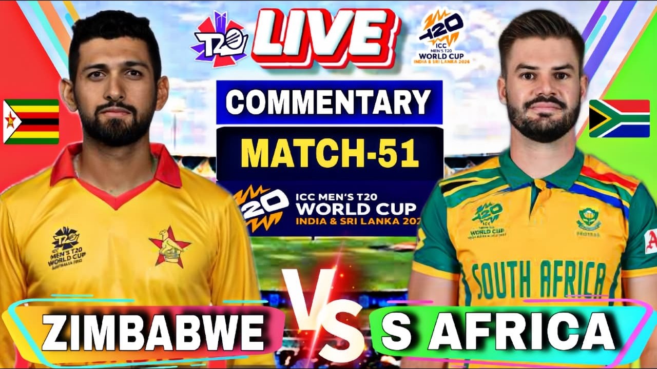🔴SOUTH AFRICA vs ZIMBABWE Match 51 | t20 World cup | Scores and Commentary | SA VS ZIM