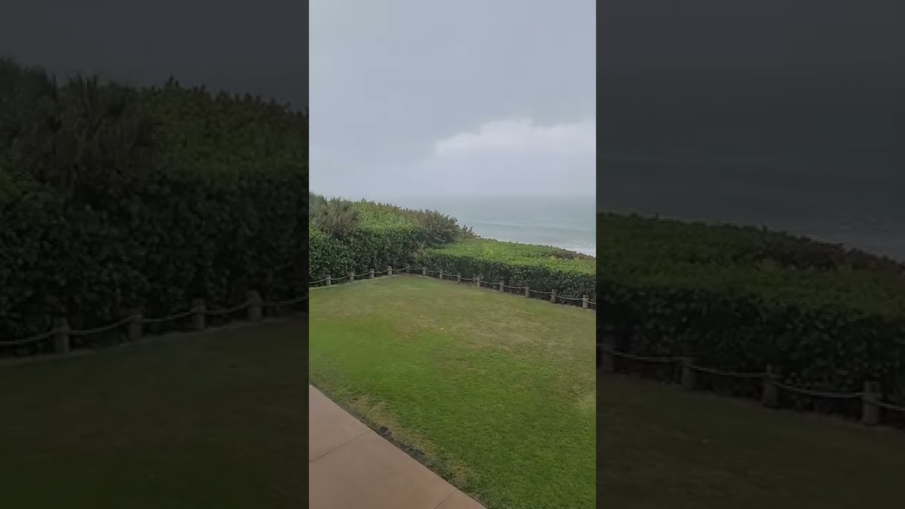 Rainstorm at Disney's Vero Beach view from Green Cabin patio