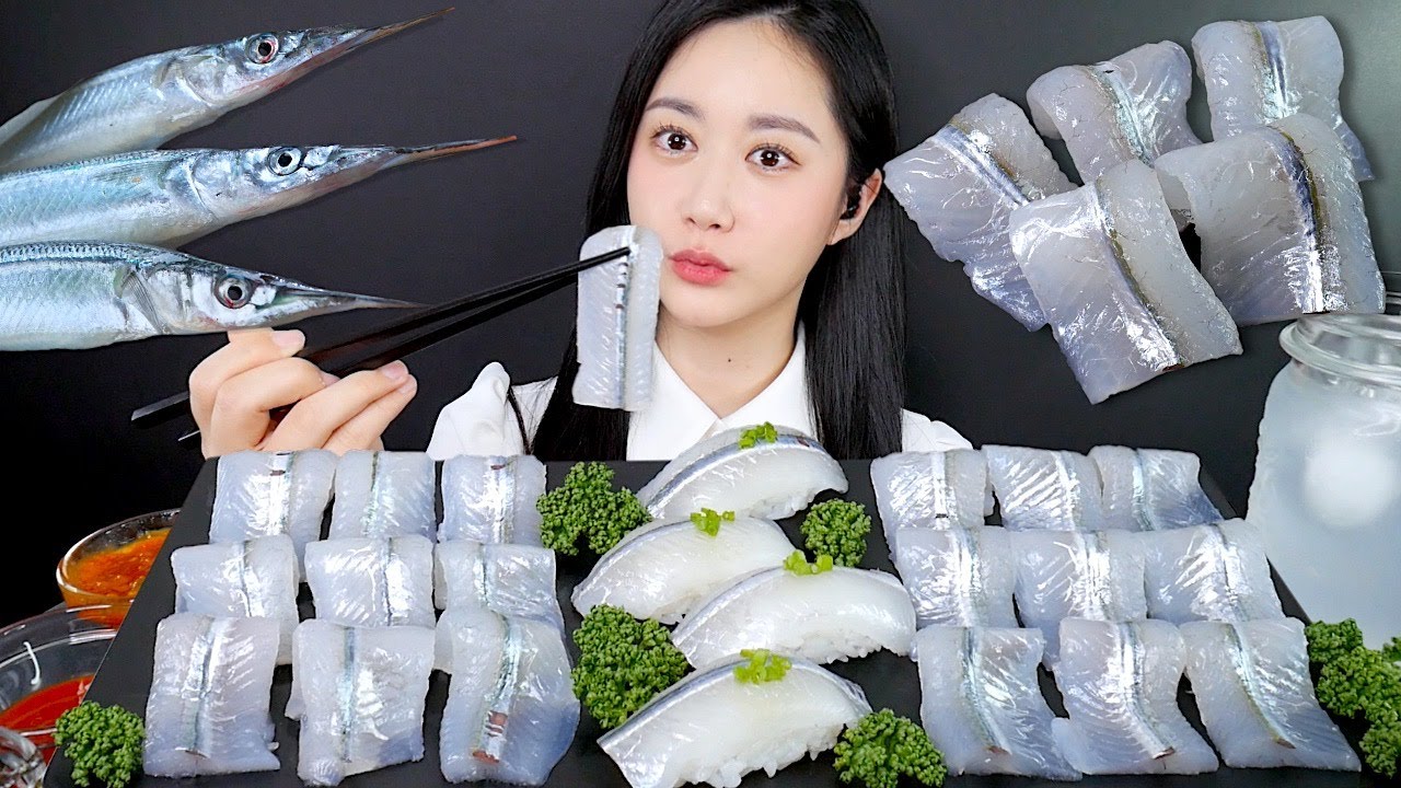 МУКБАНГ Сашими И Суши Из Полуклюв🤍 | Сырая Рыба | Real Sound MUKBANG | АСМР | EATING SOUND