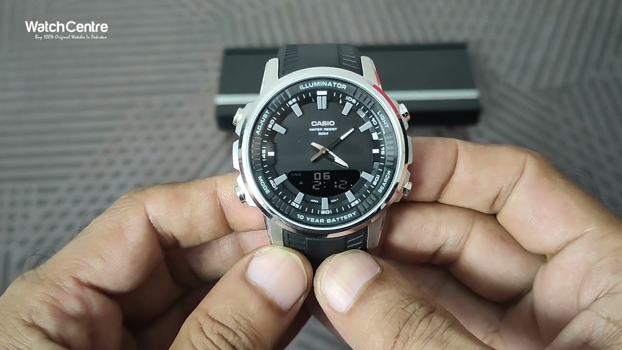 Casio AMW-880-1AV: настройки аналогового времени, цифровое время, будильник, таймер и секундомер