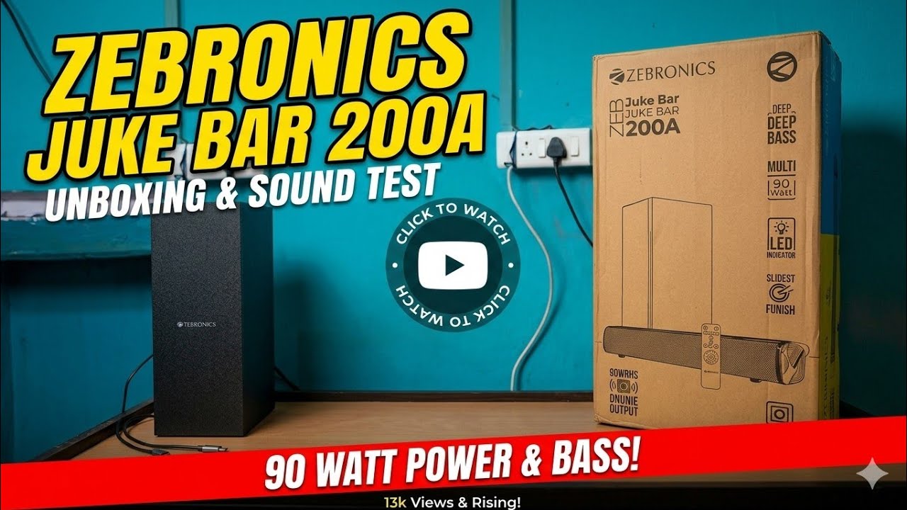 Zebronics Juke Bar 200A 90 watt | Unboxing | Sound test |