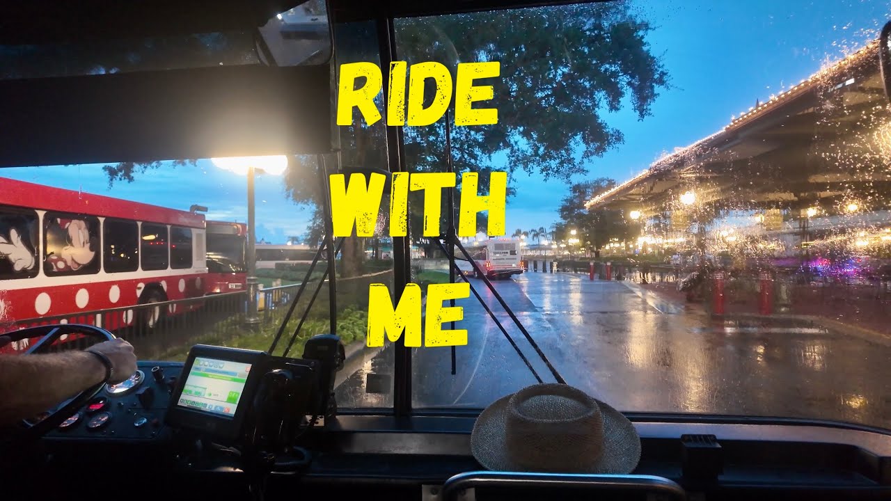 Rainy Disney World Bus Ride To Fort Wilderness~Magic Kingdom~Saratoga Springs 