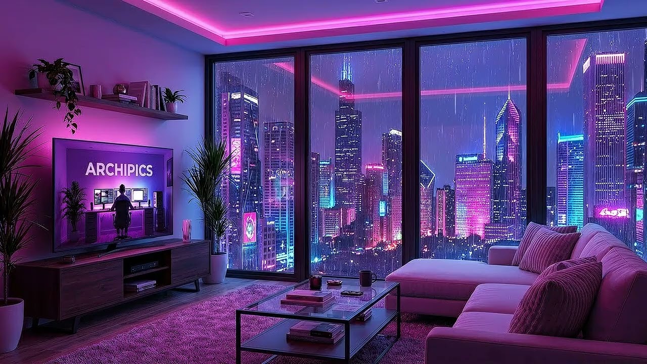 Cyberpunk Lofi Spring Nights 🌙 Soft City Glow