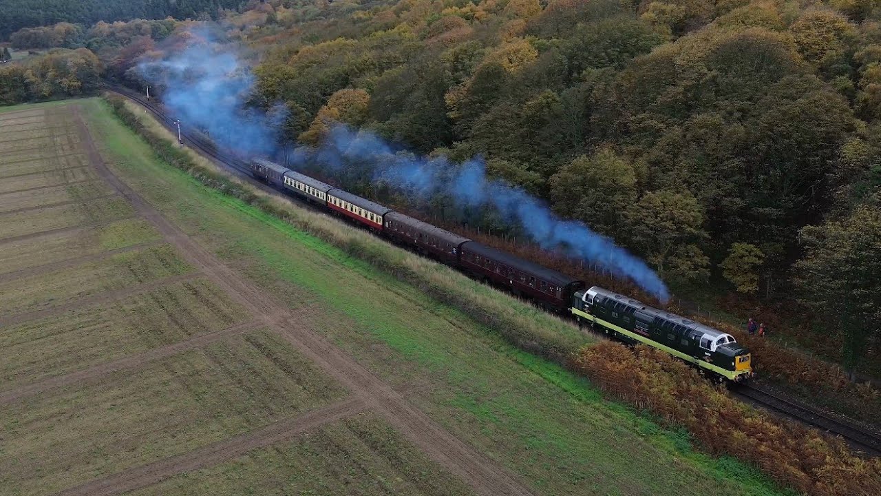 Deltic D9000 Royal Scots Grey 4K Drone Video | North Norfolk Railway 