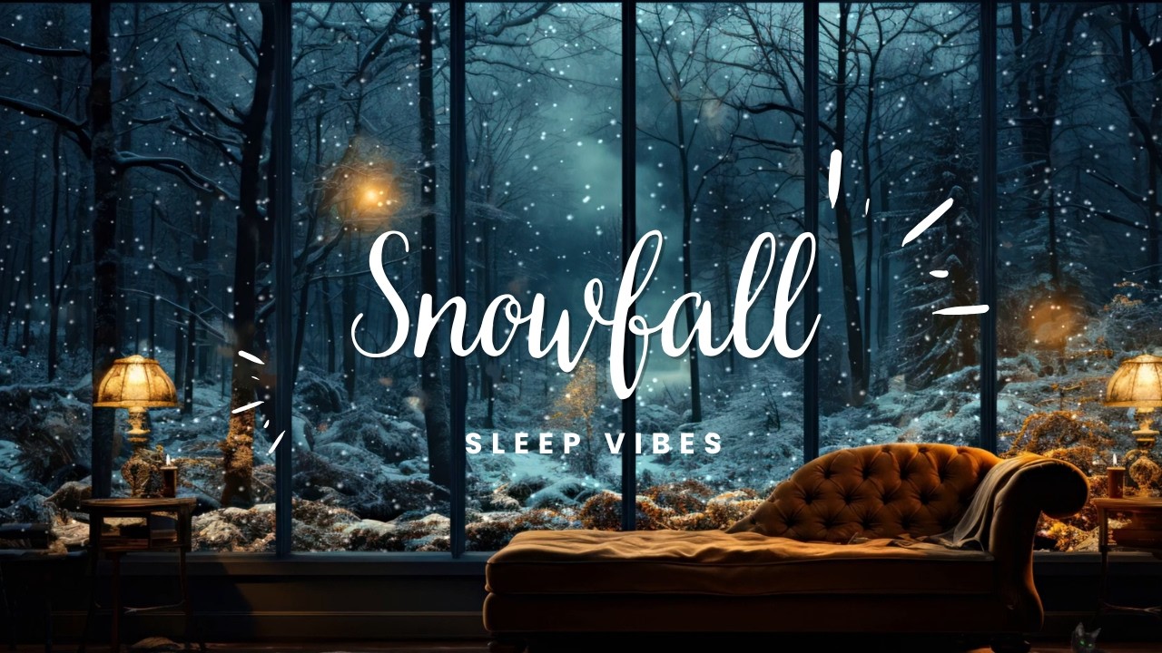 Soft Snowfall | Calm Night Indoors Sleep Ambience