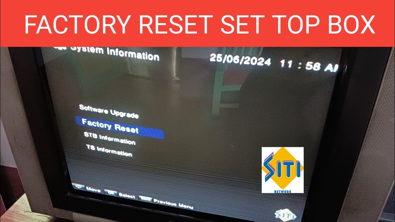 Factory Reset Siti Cable Set Top Box