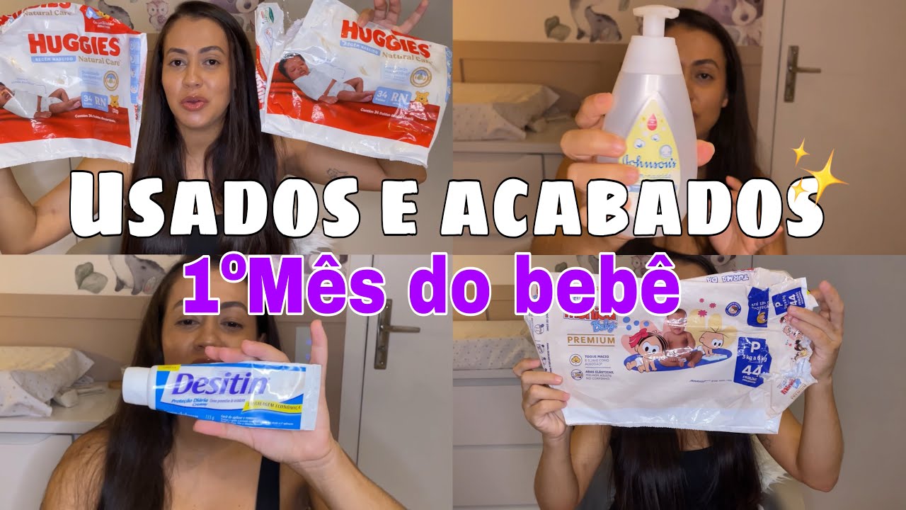 USADOS E ACABADOS DO 1º MÊS DO BEBÊ LORENZO- Tudo o que o bebê usou|Fralda, pomada, lenço umedecido