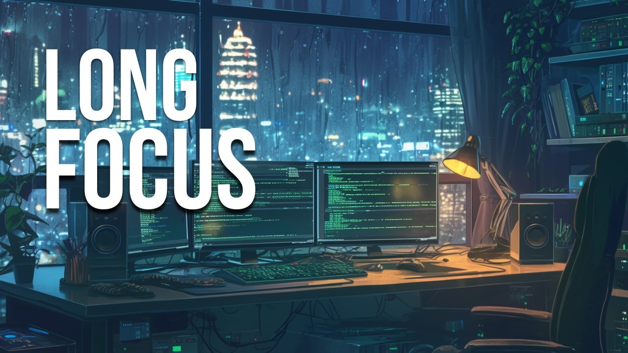 Rainy Late-Night Study Music (No Vocals) | Coding Focus