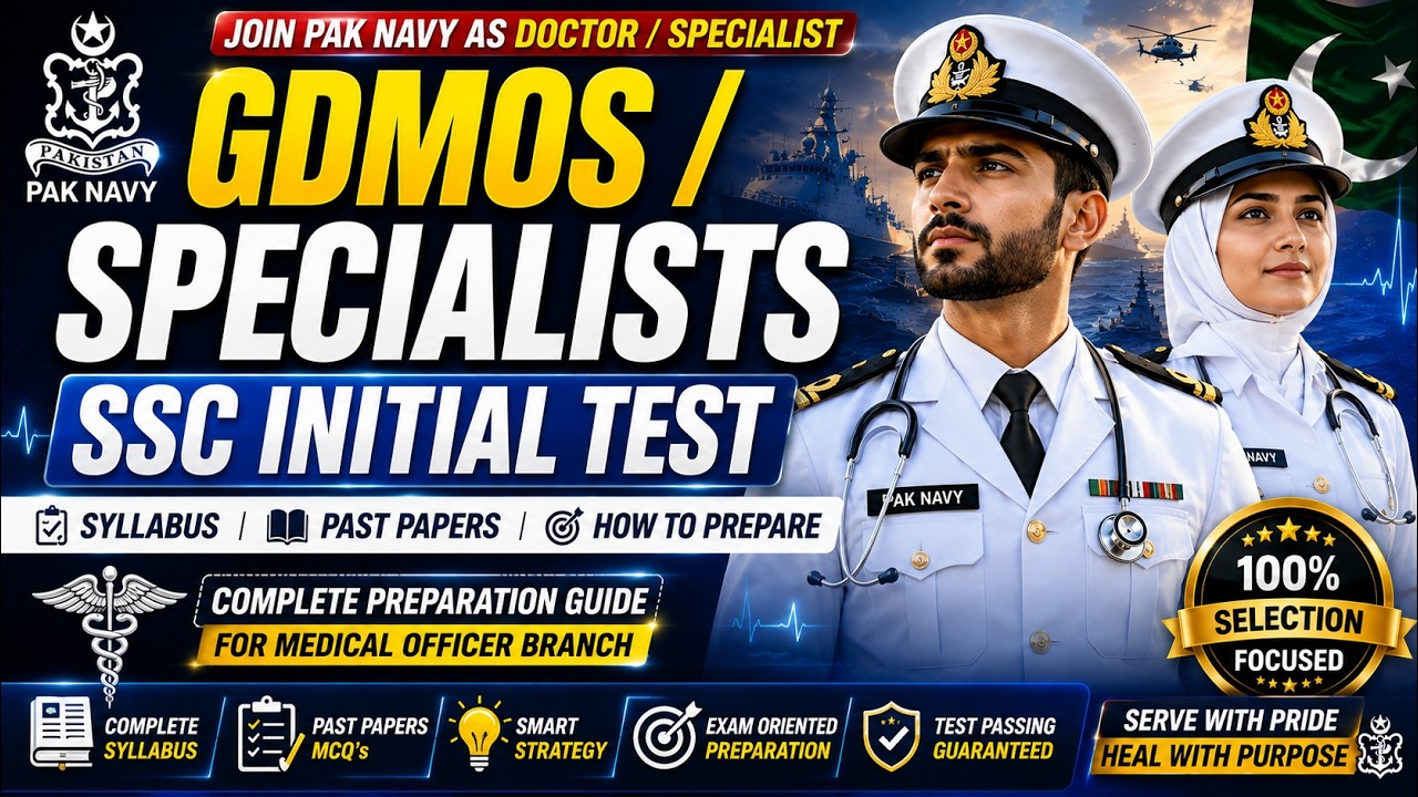 Pak Navy GDMOs / Specialists SSC Initial Test Preparation 2026-B | Syllabus + Past Papers