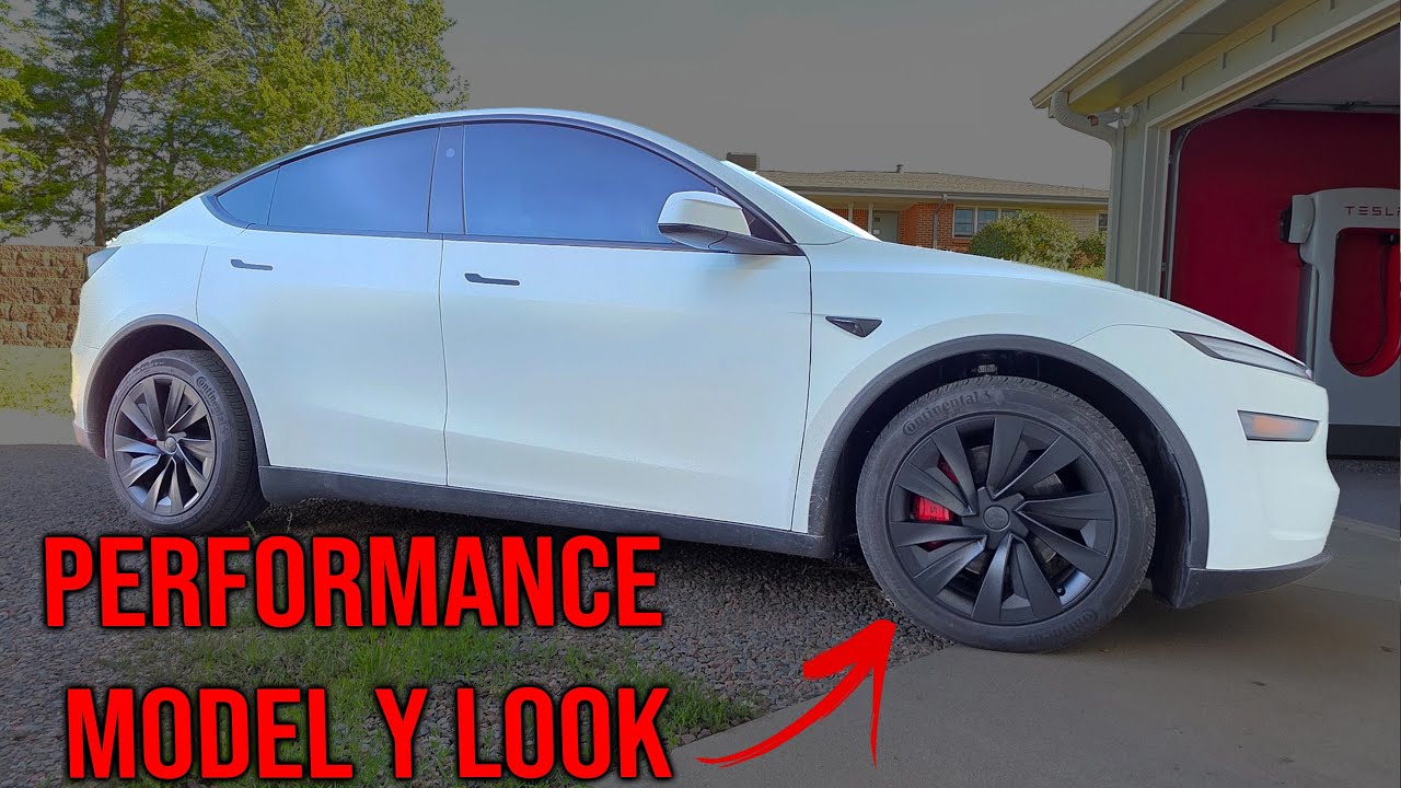 Upgrading Our Tesla Model Y with Red Brake Calipers and Wheel Covers *Performance Look*