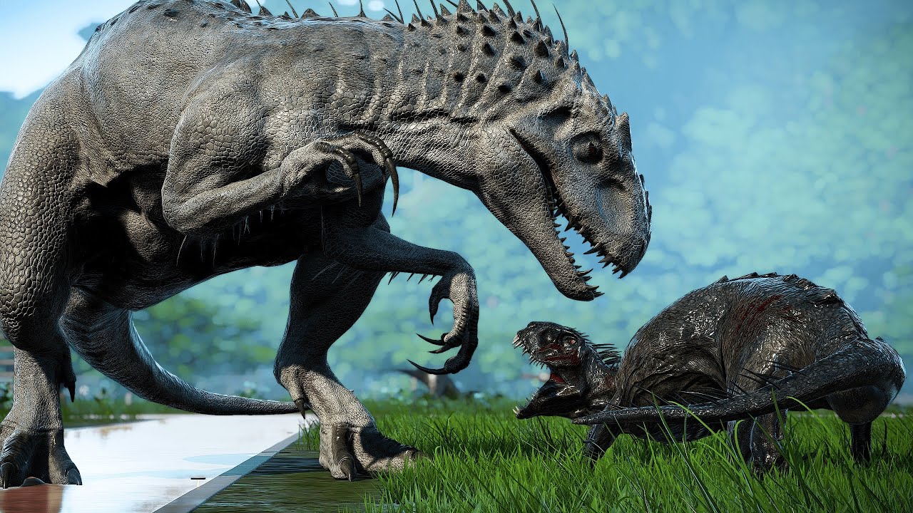 Scorpius Rex (E750) Vs Indominus Rex Vs Bumpy 🌍 Jurassic World Evolution | Fight & Breakout (4K)