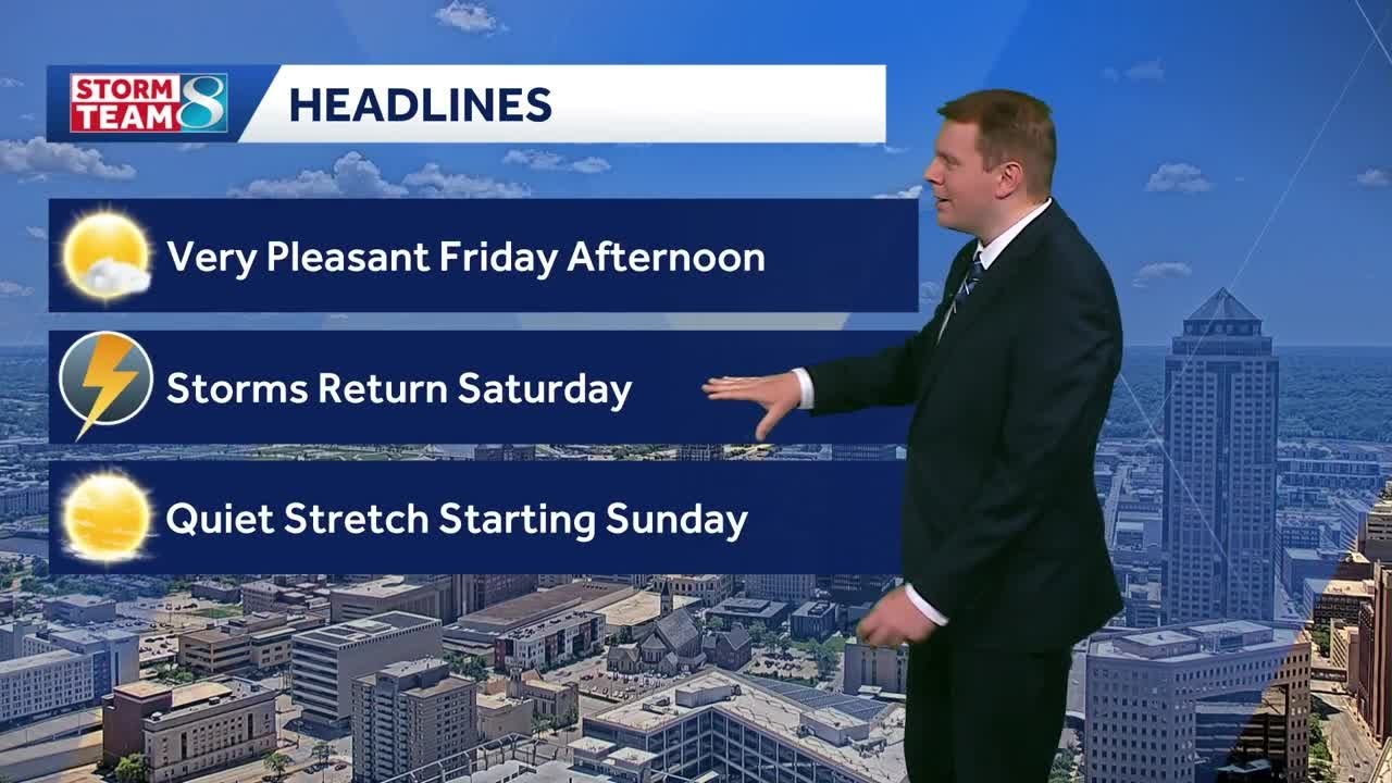 Iowa weather: Beautiful Friday afternoon, storms return Saturday
