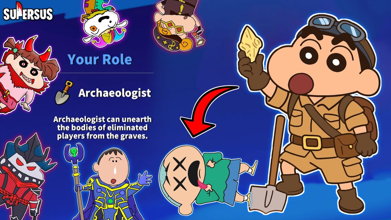 Shinchan Became Archaeologist In Super Sus 😱 | Shinchan Playing Among Us 3D | Funny Game 😂