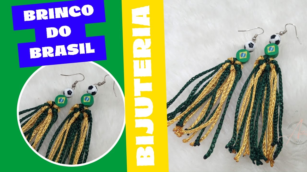 🇧🇷⚽BRINCO  INSPIRADO NAS CORES DO BRASIL ( ESPECIAL COPA DO MUNDO)🇧🇷fácil e venda muito! TENDÊNCIA!