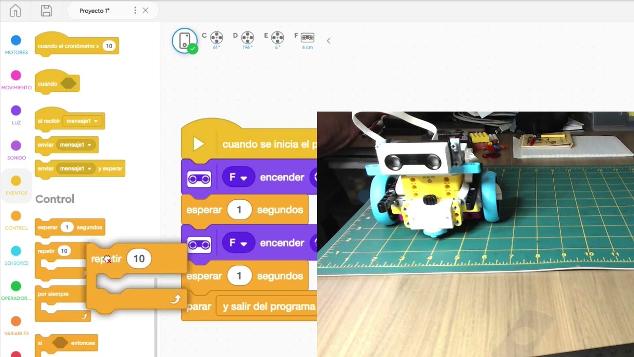 Comenzando con Spike Prime 4, Sensor de distancia