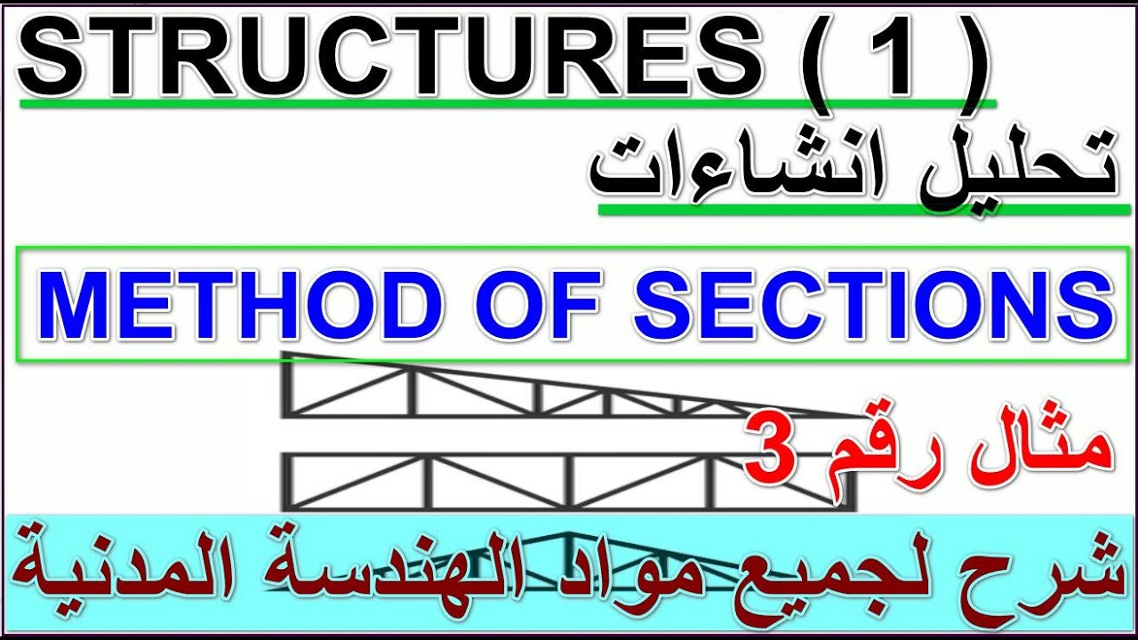 34- Structures 1 | Method of Sections ( Problem 3 ) | تحليل انشائي | انشاءات