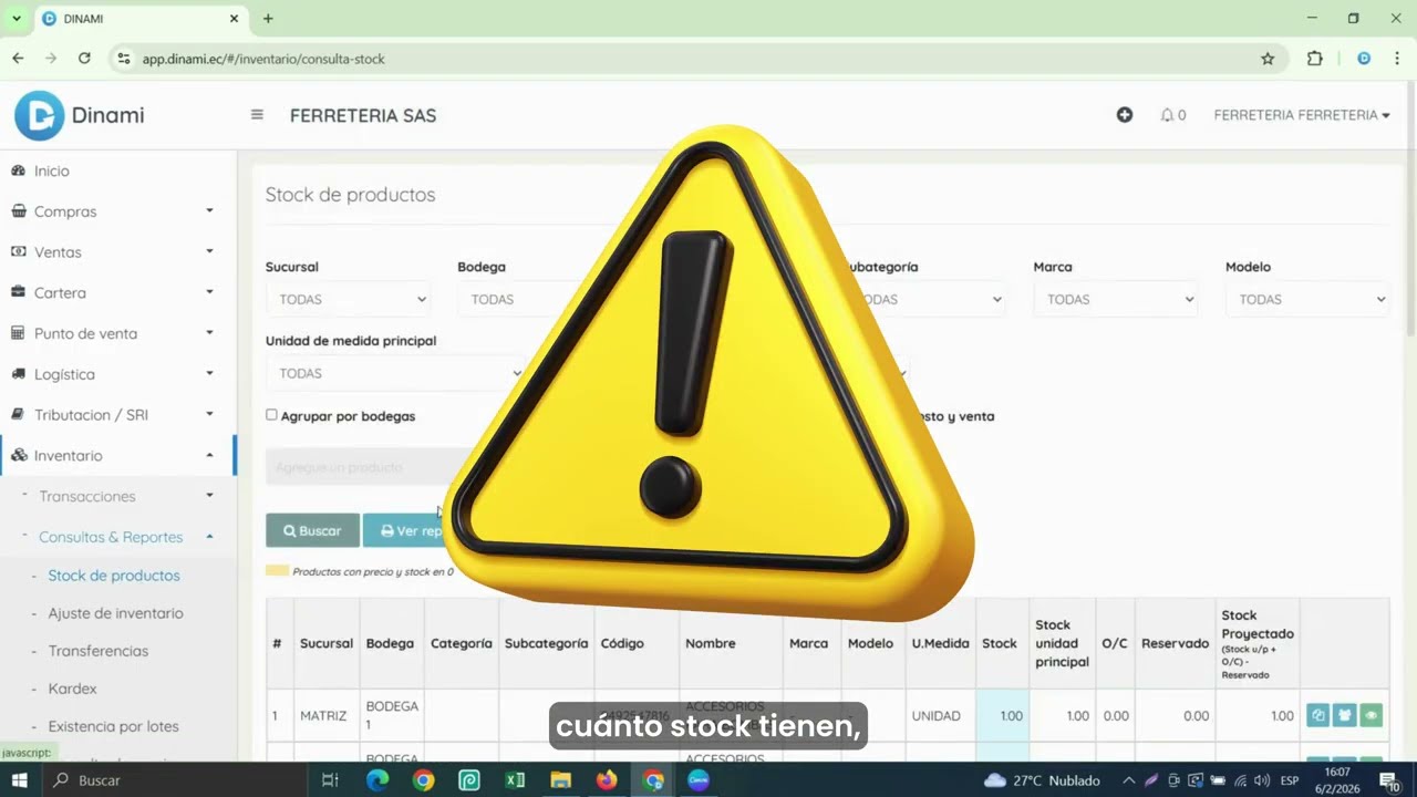 Cómo controlar el inventario en tiempo real con Dinami Software
