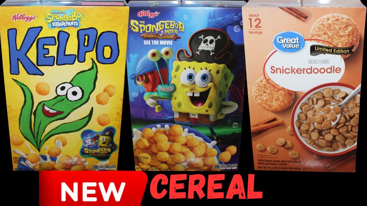 Kellogg’s Spongebob Squarepants Kelpo Cereal & Great Value (Walmart) Snickerdoodle Cereal