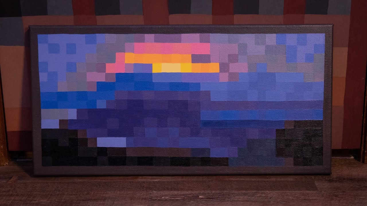 Making the Minecraft Sunset Painting In Real Life
