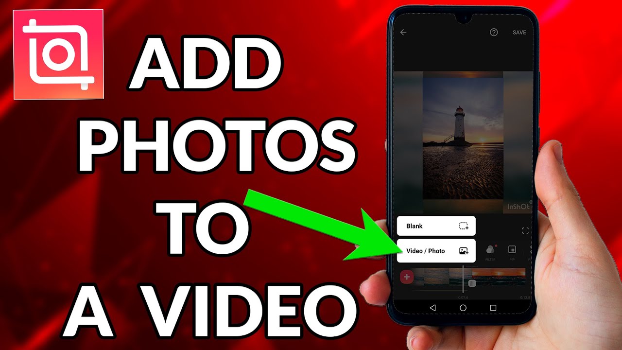 Как добавить фото на видео InShot