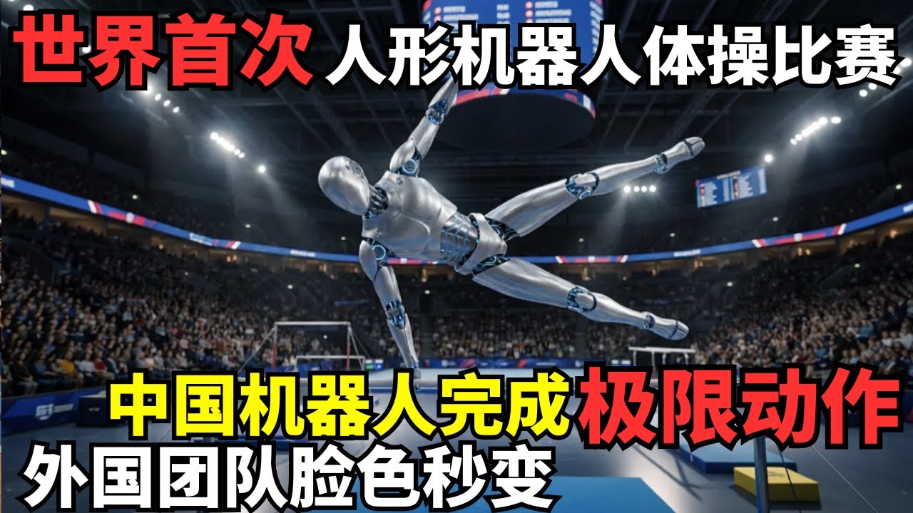 世界首次人形机器人自由体操比赛! 中国机器人轻松完成“人类极限动作”, 现场外国团队脸色秒变｜机器人运动会