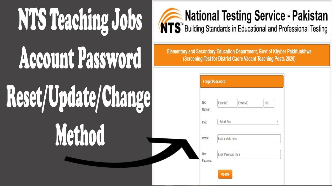 NTS Teaching Jobs Password Reset (Update) Method - 2020