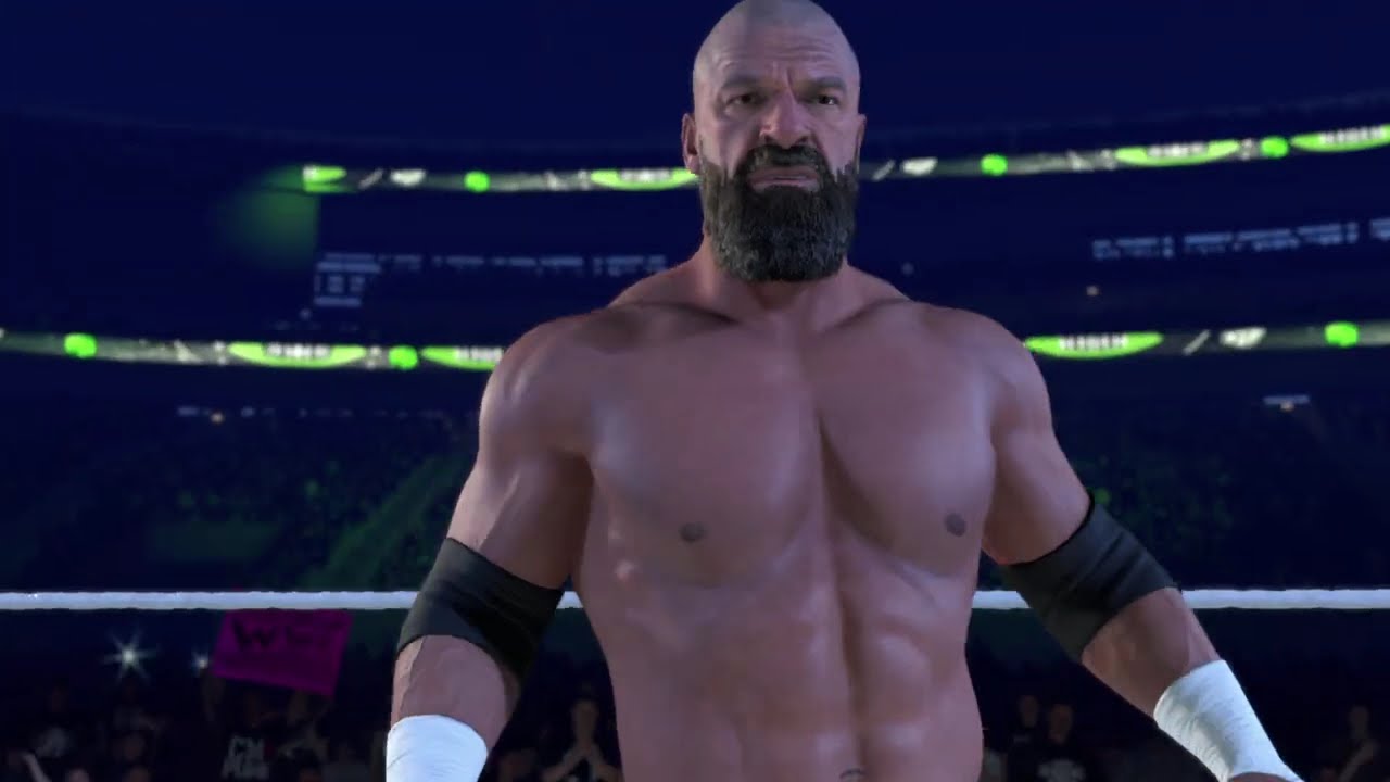 Полный матч WWE 2K26 — Трипл Эйч против Романа Рейнса — Матч за титул чемпиона мира WWE в тяжелом...
