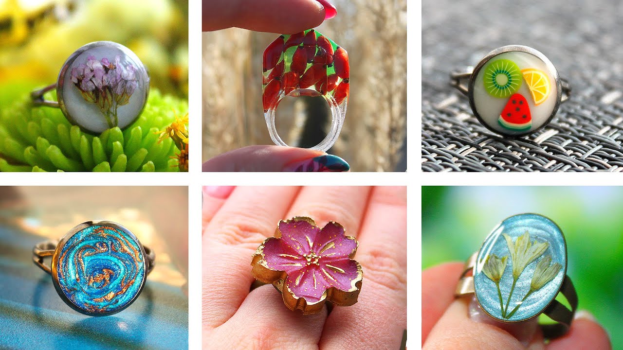 Top 6 rings made out of an epoxy resin/ amazing DIY ideas from Epoxy resin