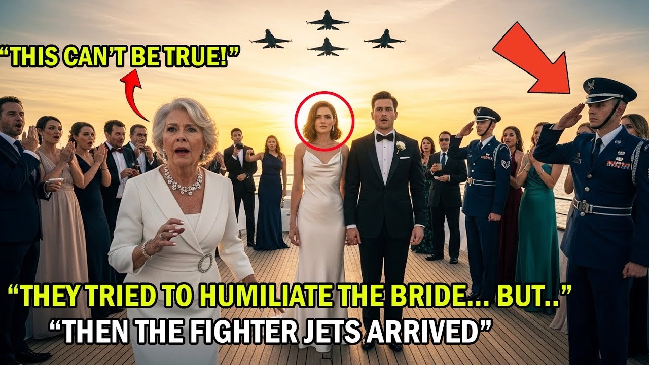 She Was Humiliated at Her Luxury Yacht Wedding — Then Froze When the Air Force Jets Flew Over for...