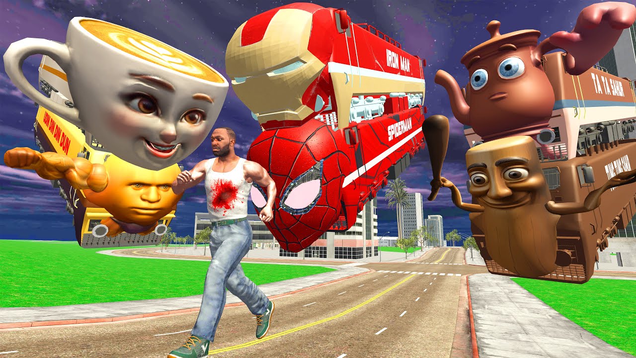 FRANKLIN PLAY HIDE AND KILL With ALL BRAINROT TRAIN - INDIAN BIKE DRIVING 3D