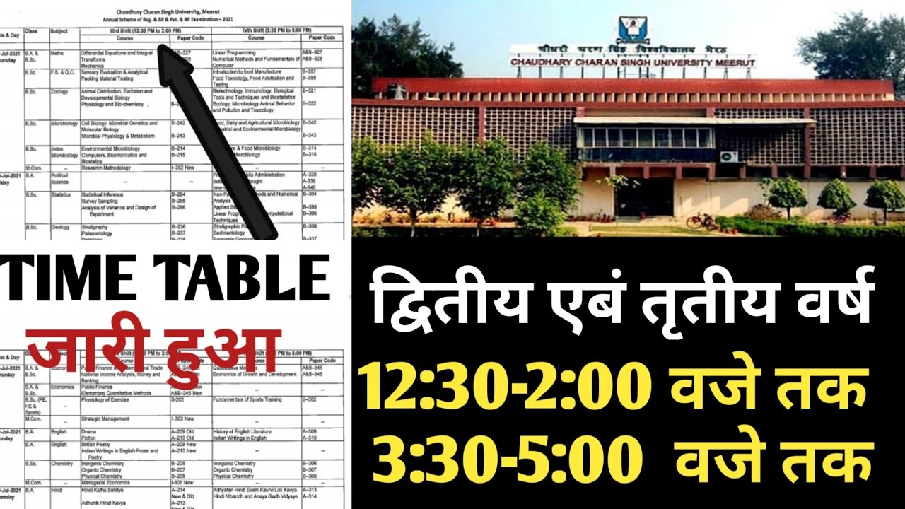 ccsu time table/ccsu exam schedule/ccsu university/bu time table/bu exam date 2021/bu jhansi exam/bu