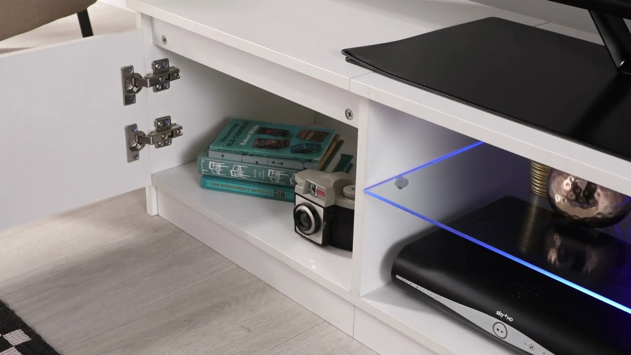 Gloss TV Cabinet with Blue LED lights - MMT RTV1200/1400