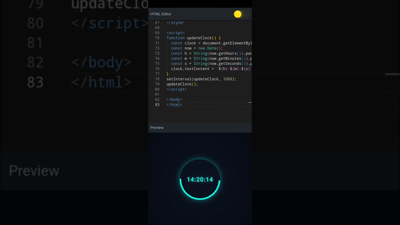 ⏰ Innovative Rotating Time Ring Clock Widget ✨ #coding #programming #animation