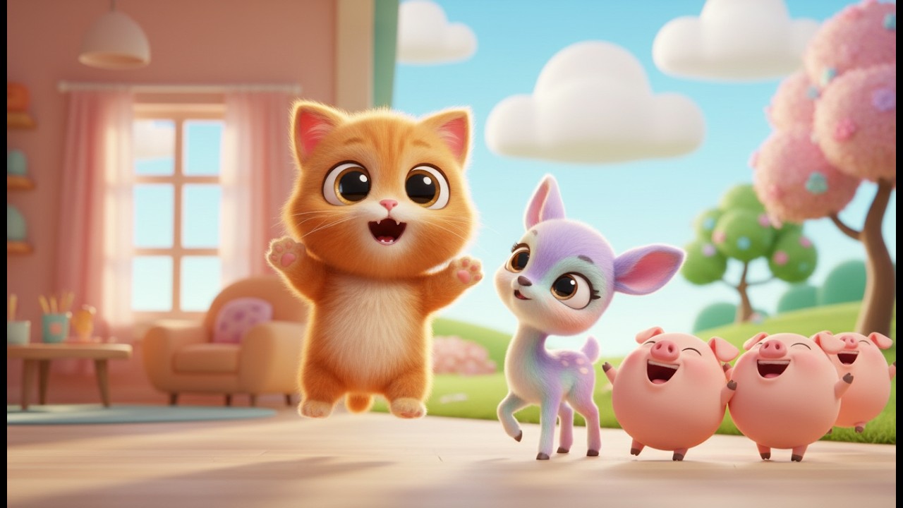 Petit Chat à la Maison | Petit Faon de la Forêt | Cinq Petits Cochons 1 & 2 | Comptines pour Enfants