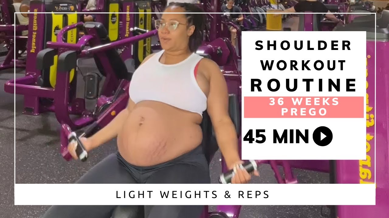 Shoulder Workout Routine | 36 Weeks Pregnant 🤰🏽