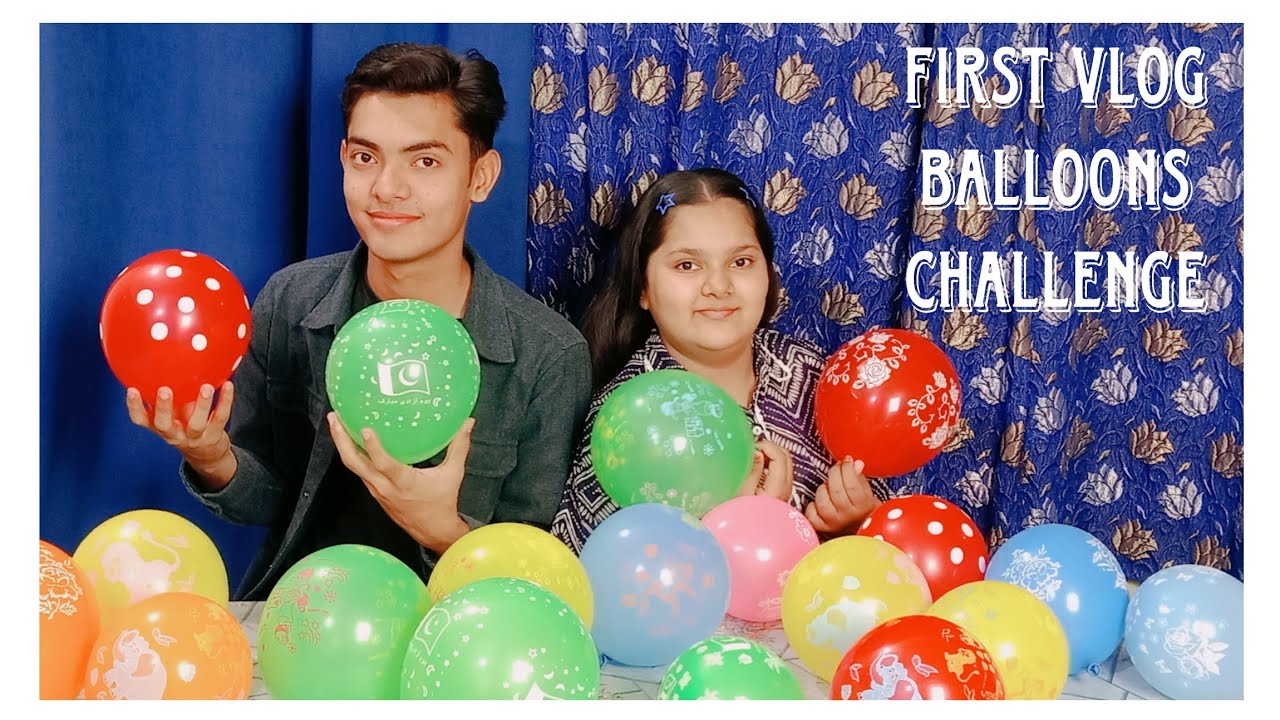 First Vlog Balloon Challenge|| Brother & Sister Balloon Challenge||