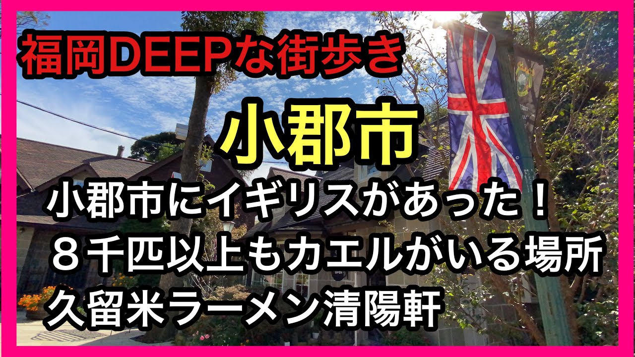 福岡DEEPな街歩き　小郡市　イギリス、沢山のカエルがいる場所、久留米ラーメン清陽軒