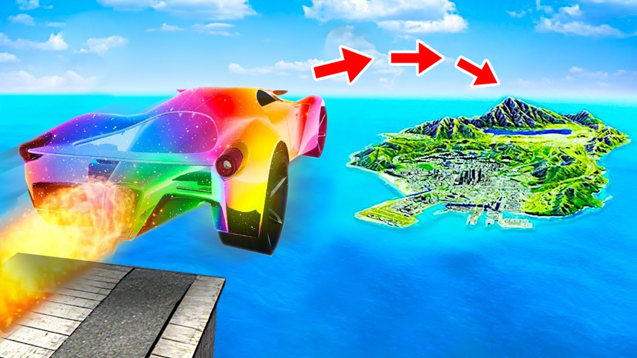 REGENBOGEN AUTO springt über die GANZE KARTE in GTA 5!