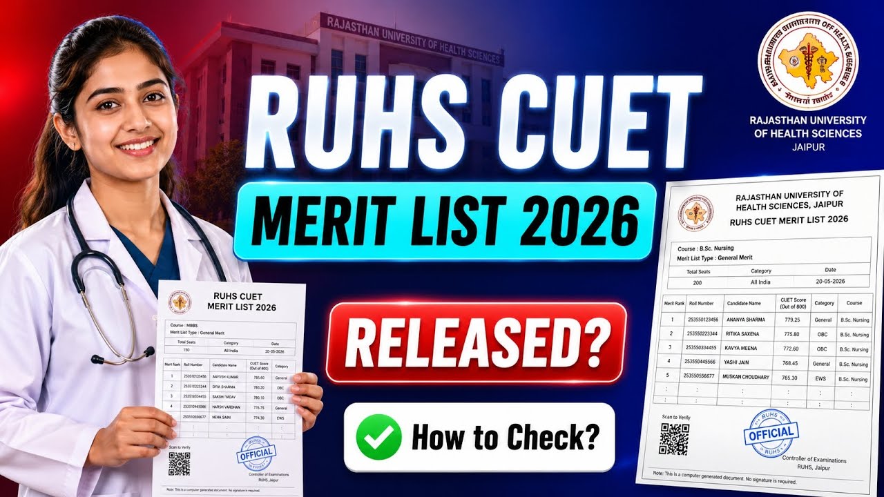 ruhs cuet merit list 2026 | ruhs cuet selection list 2026