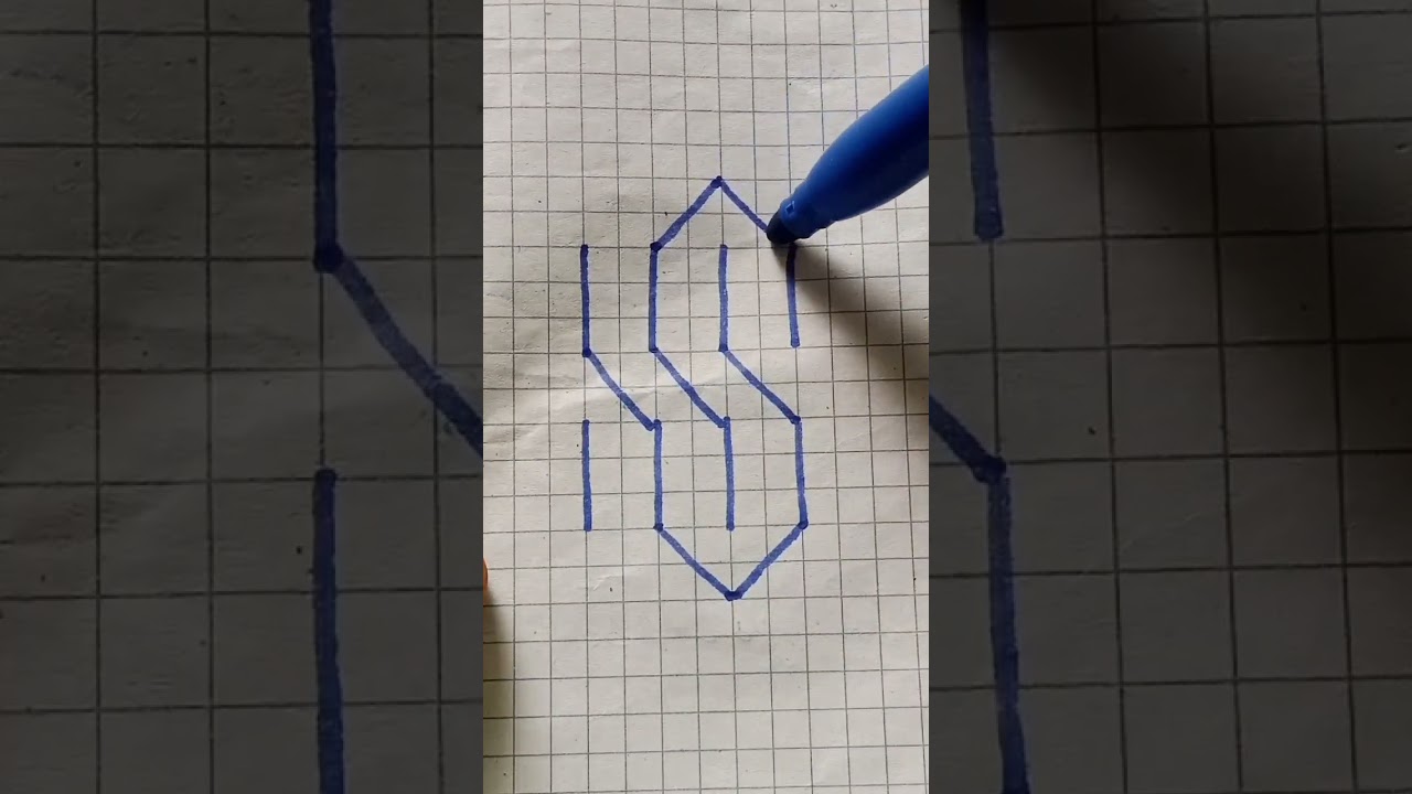 dessin facile| draw 3d| dessiner S en 3d #art #creative #artist #drawing #astuce #youtubeshorts #3d