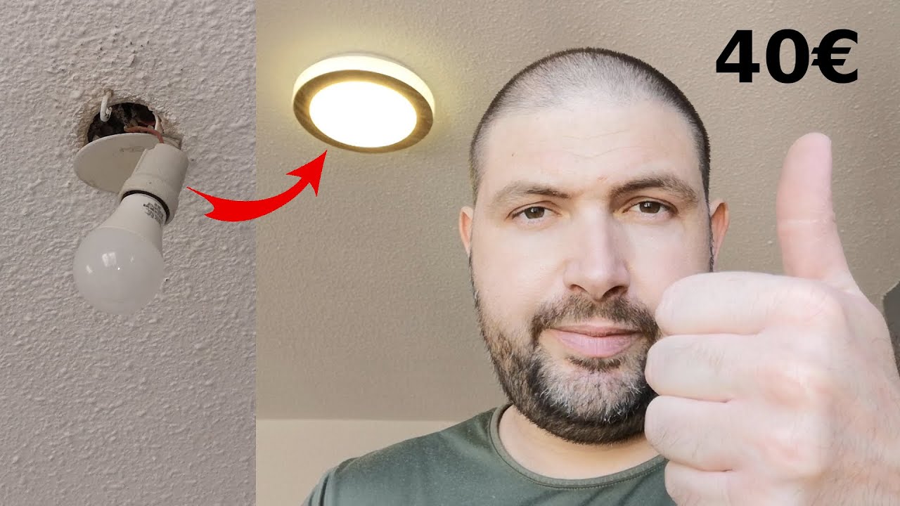 Comment installer un plafonnier LED ~40€ 12W, fixer un luminaire au plafond. Tuto démonstration
