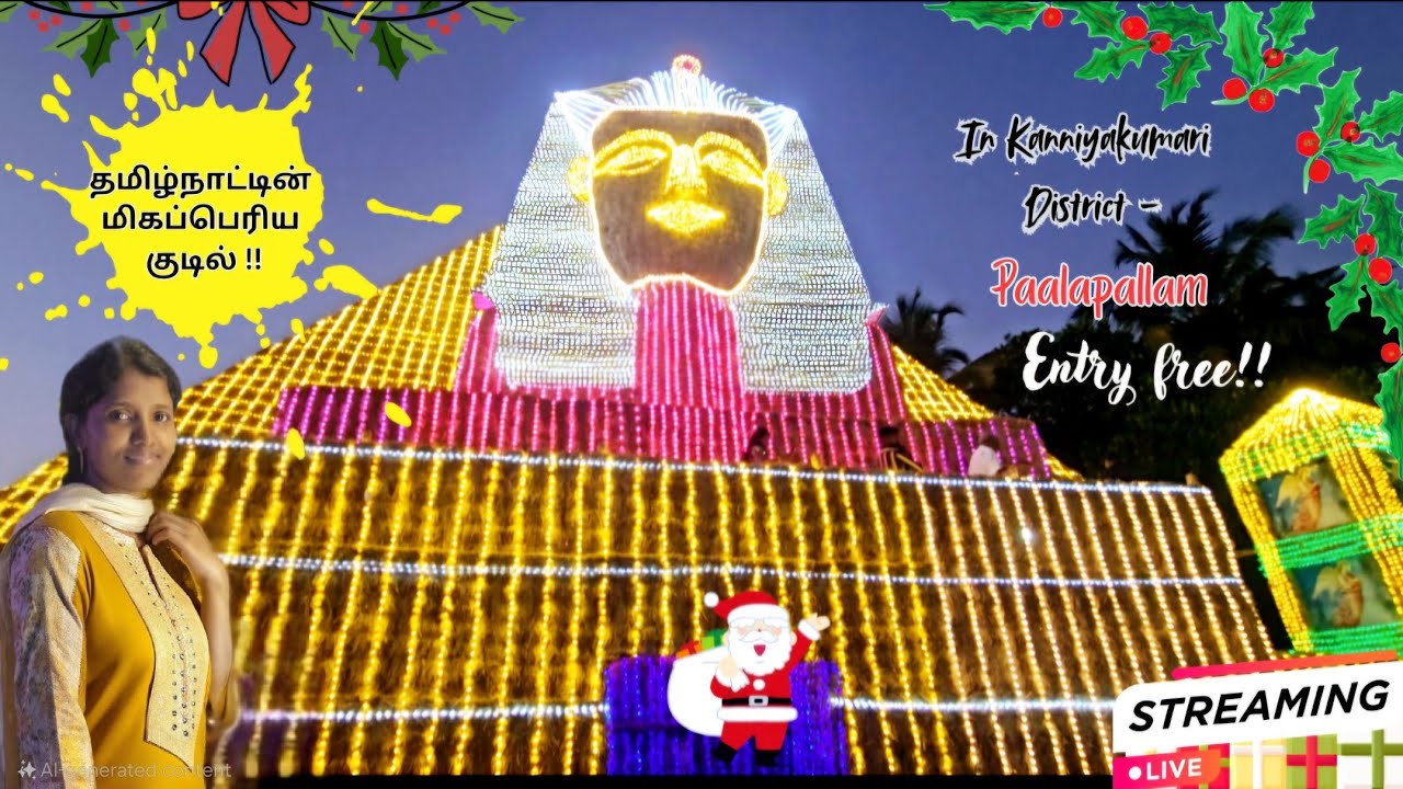 Kanniyakumari இன் Palapallam Christmas Kudil🎄🎆 | Biggest crib 2024 | எப்படி இருக்கு  னு பாருங்க 😍😍