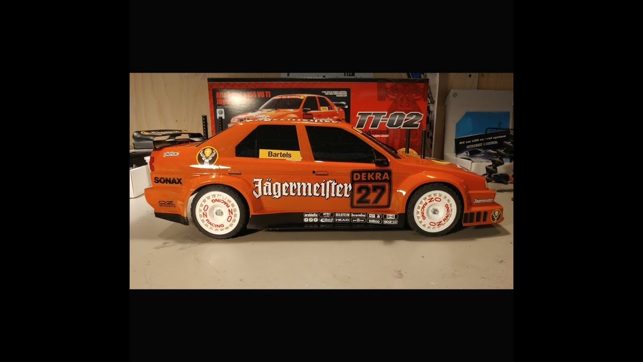 Tamiya TT02 Alfa Romeo 155 V6 Jagermeister build with slight mod