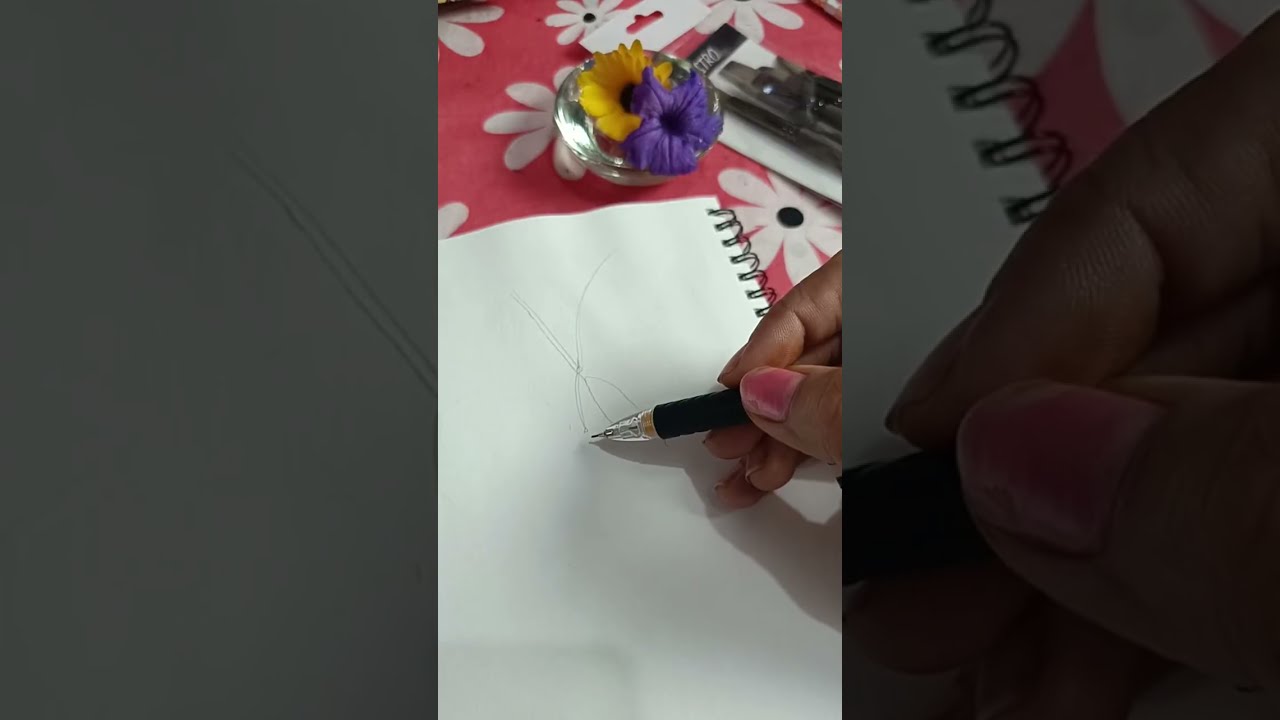 कालिका :Aprajita flowers drawing 👀💕