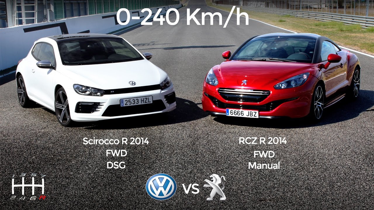 BATTLE!! VOLKSWAGEN Vs PEUGEOT - Scirocco R 280Hp Vs Rcz R 271Hp - FWD Vs FWD