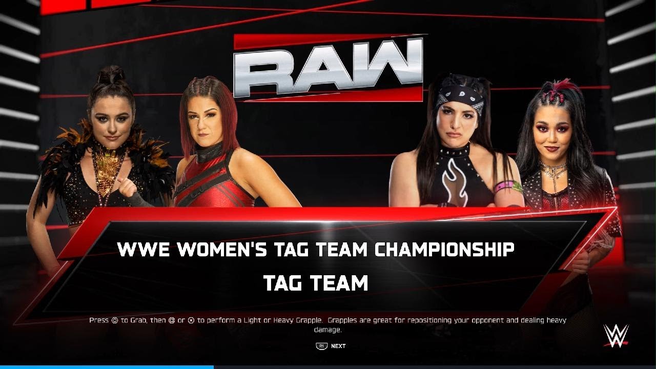 WWE 2K25_ Lyra and Bayley vs Raquel and Roxanne Womans Tag title match RAW